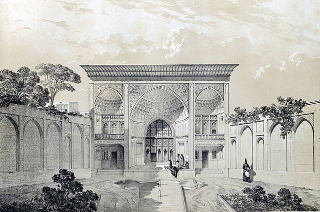 House of Hussein Khan, Tabriz by Eugene Flandin