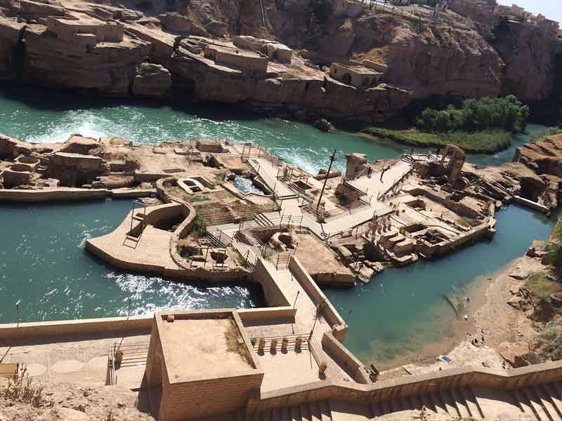 What are the Components of the Shushtar Historical Hydraulic System?