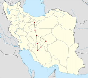 iran Motorbike Tour route